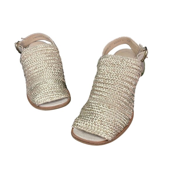 Paul Green Shoes - Paul Green Lovely Sandal Metallic Woven Nubuck Slingback Heel, Size UK 6(US 8.5)